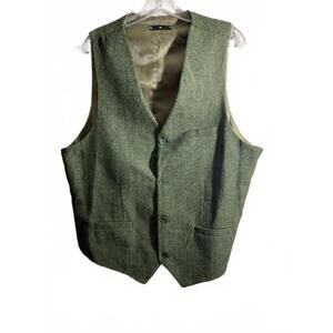 Stylish Green Houndstooth Vest - XL